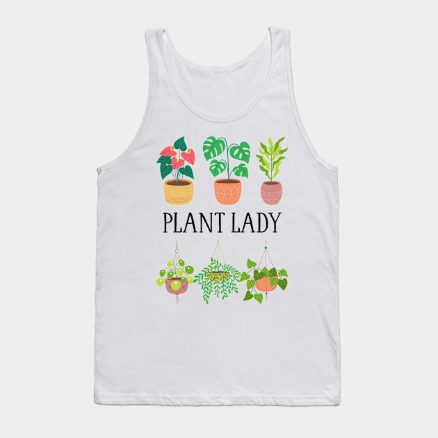 Plant Lady - Houseplant Set Tank Top by Whimsical Frank